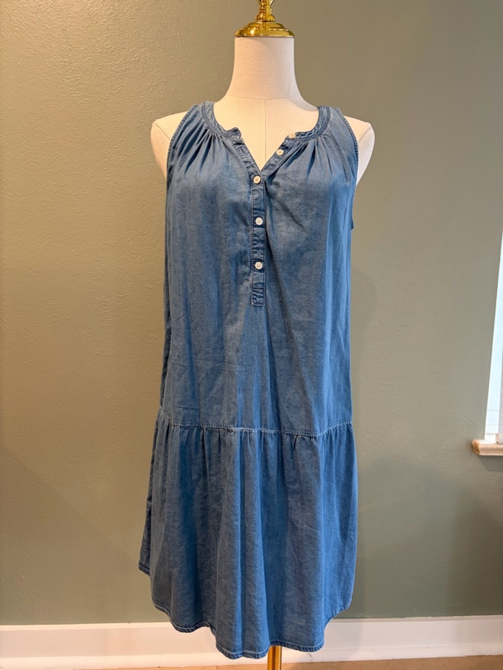 LOFT Sleeveless Dress - Blue size Small Petite